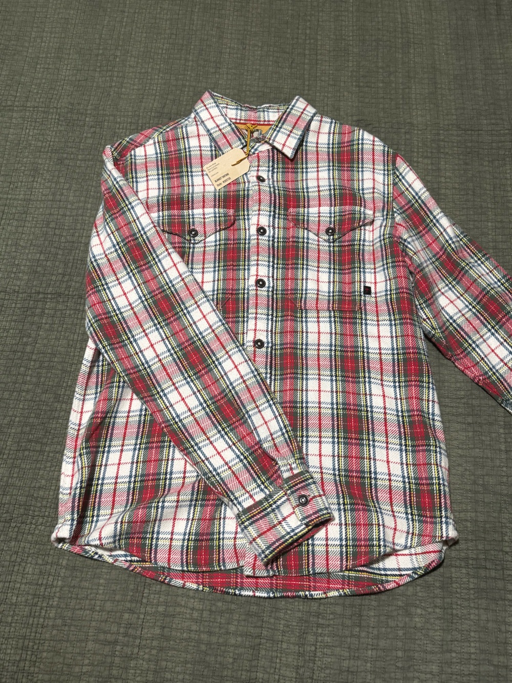 Relwen Blanket Tartans Heavy Flannel Shirt Red Plaid Men’s Large NWT